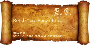 Rohács Vaszilia névjegykártya